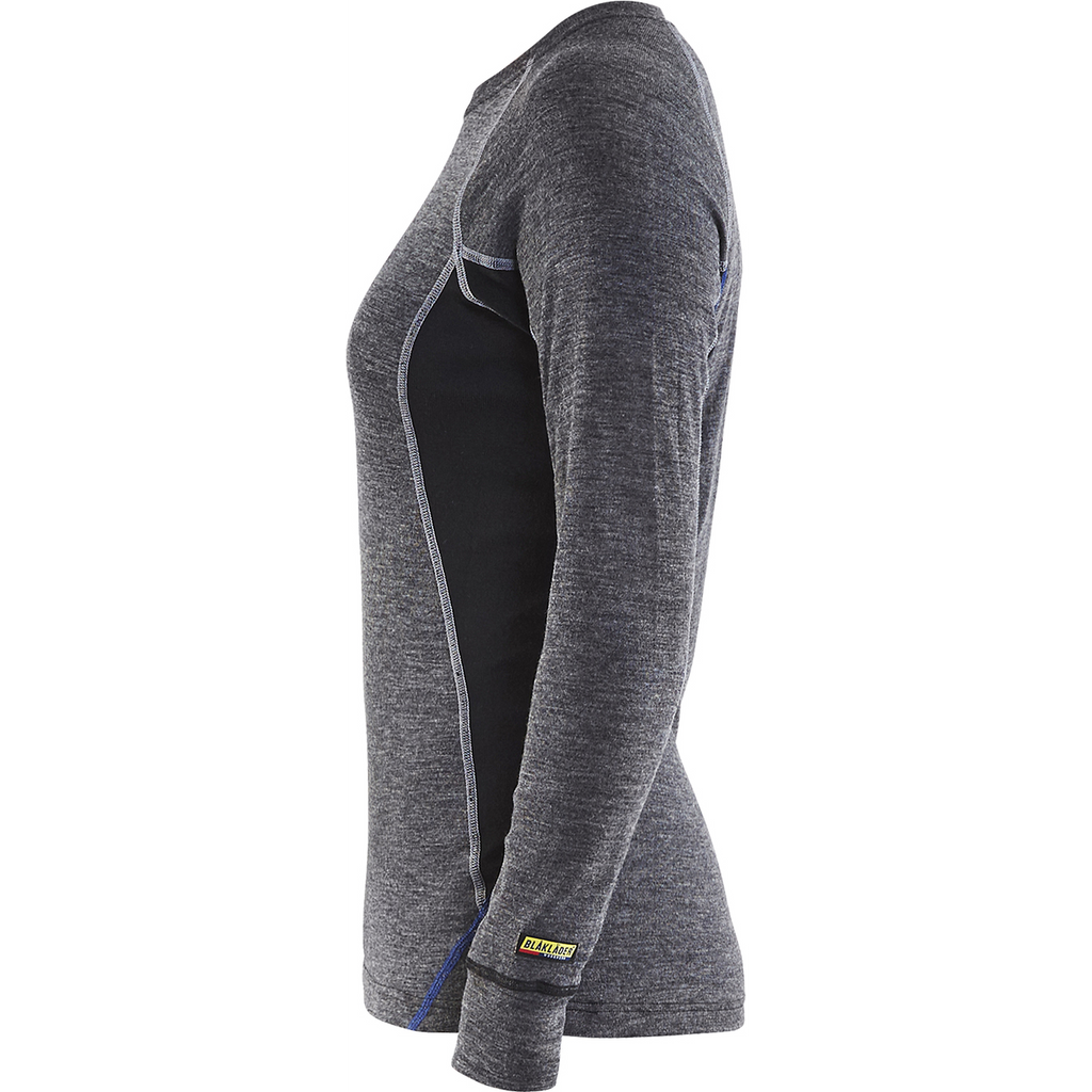 Blaklader Women's Merino Wool Warm Undershirt, Medium Grey/Black (3)