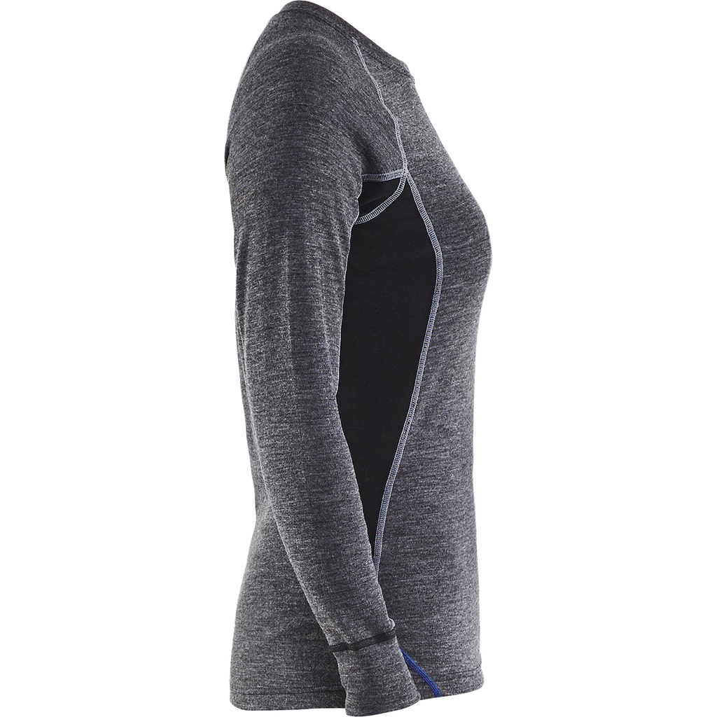 Blaklader Women's Merino Wool Warm Undershirt, Medium Grey/Black (2)