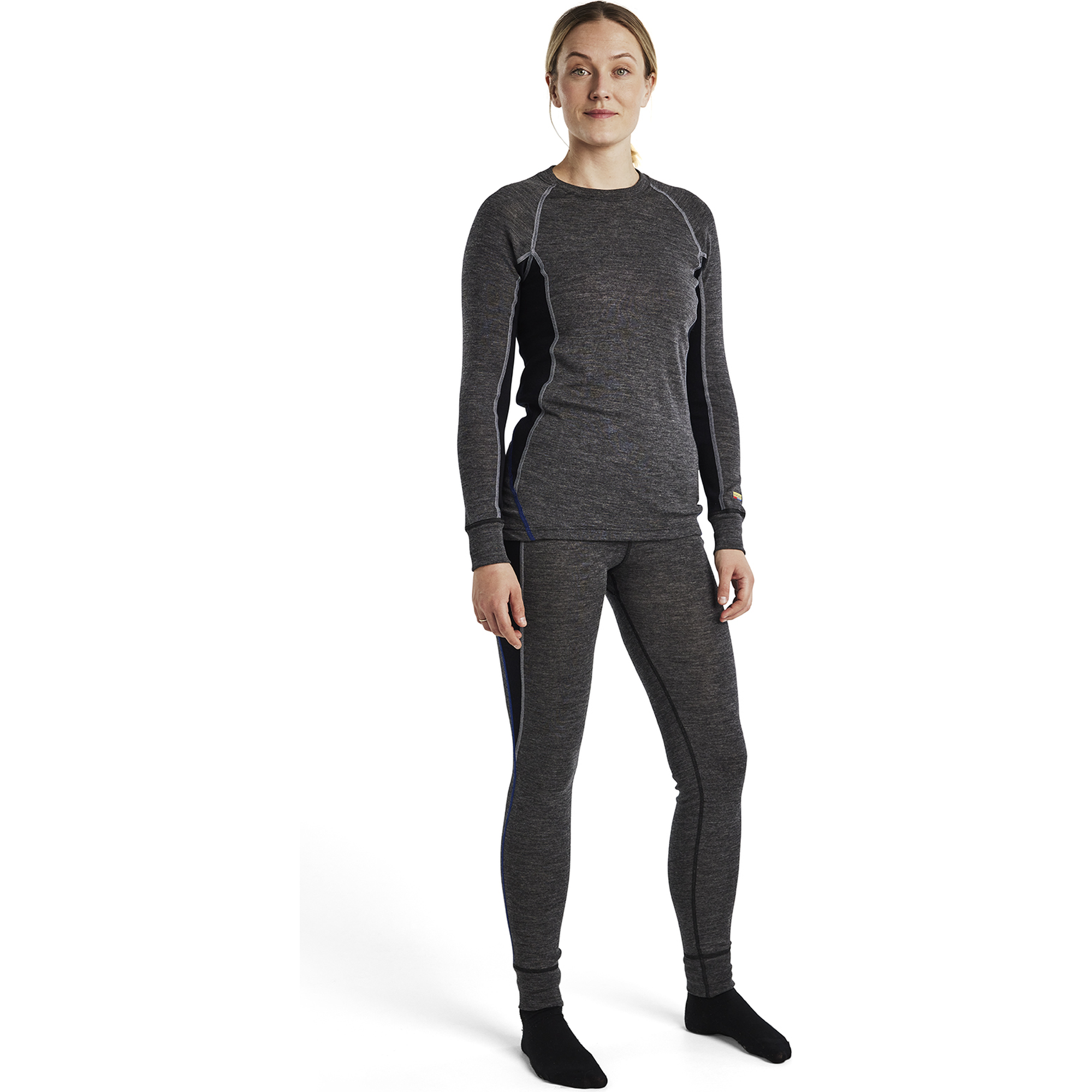 Blaklader Women's Merino Wool Warm Undershirt, Medium Grey/Black (5)