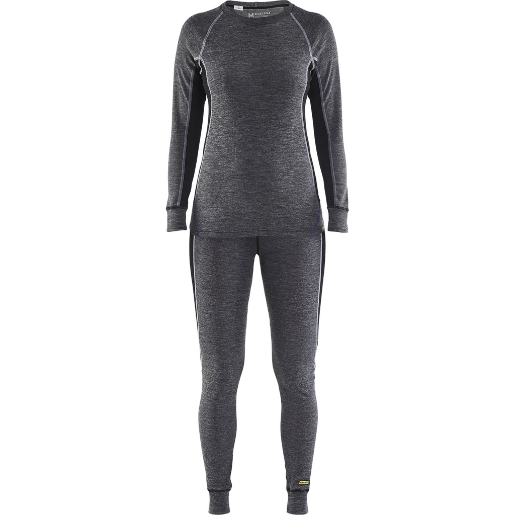 Blaklader Ladies Warm Merino Wool Long Johns, Mid Grey/Black (6)