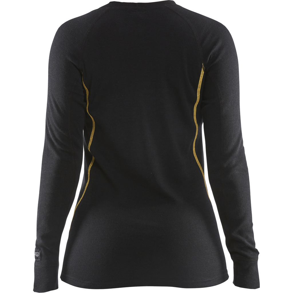 Blaklader Women's Merino Wool Flame Resistant Thermal Shirt, Black (3)