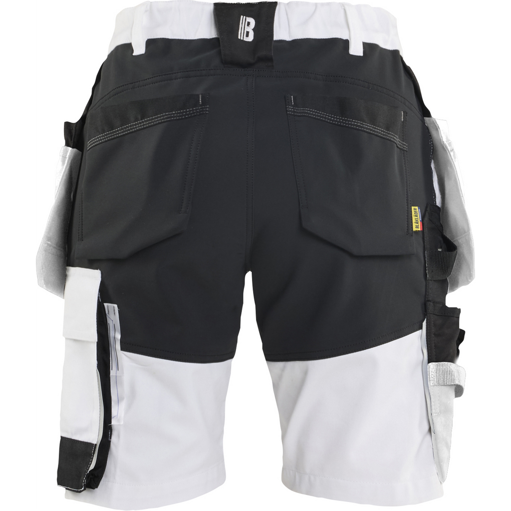 Blaklader Women's Stretch Painter Shorts, White/Black (4)