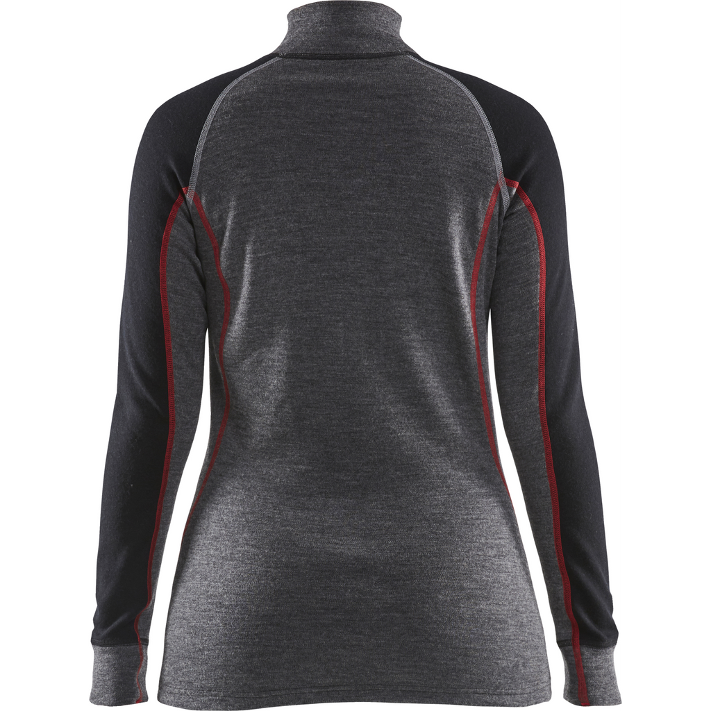Blaklader XWARM Ladies' Thermal Shirt with Zip, Medium Grey/Black (4)