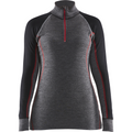 Blaklader XWARM Ladies' Thermal Shirt with Zip, Medium Grey/Black