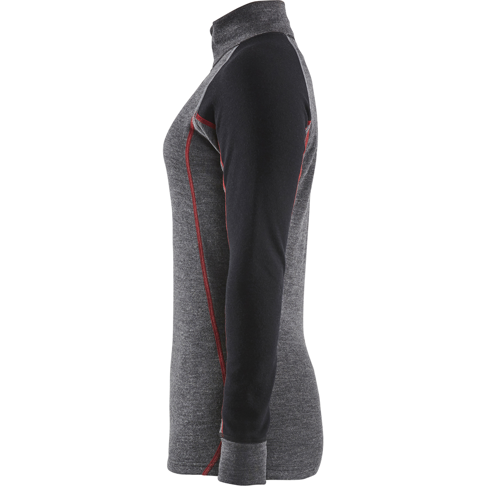Blaklader XWARM Ladies' Thermal Shirt with Zip, Medium Grey/Black (3)