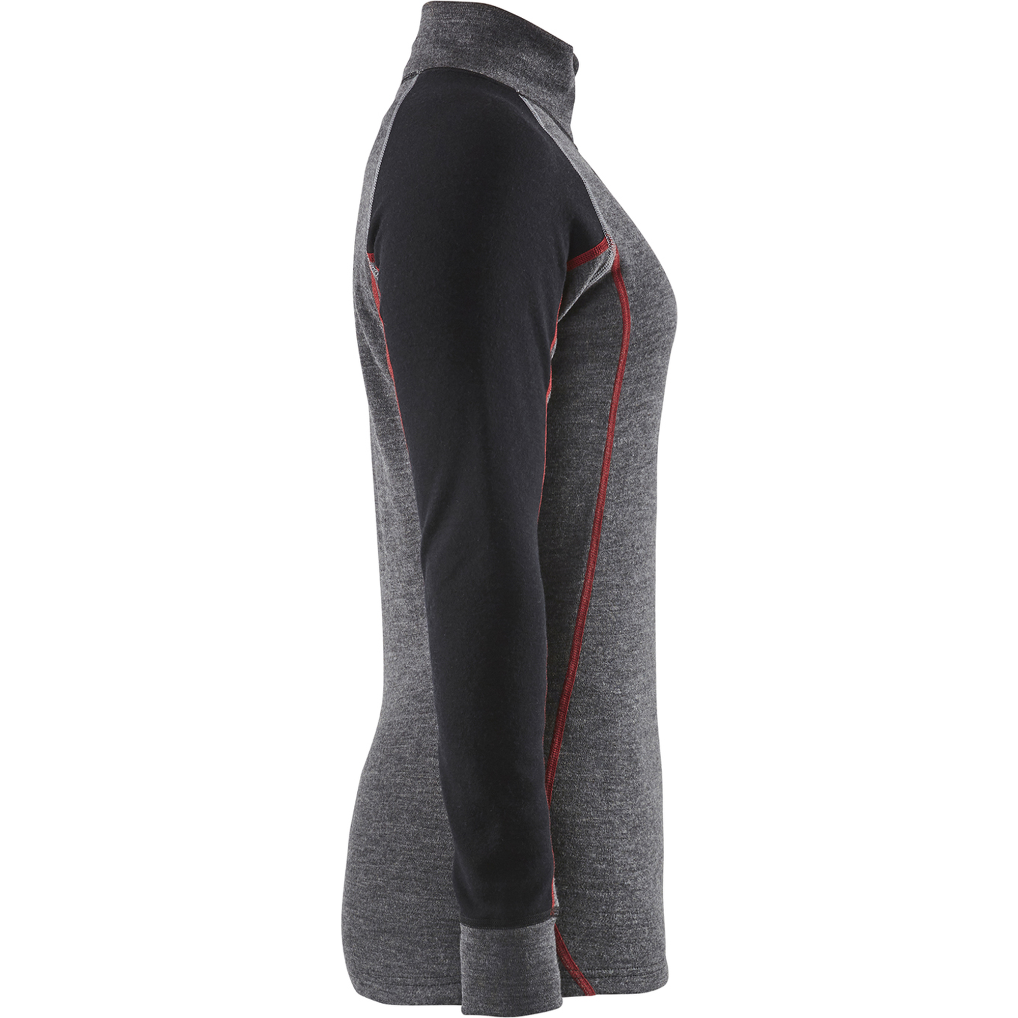 Blaklader XWARM Ladies' Thermal Shirt with Zip, Medium Grey/Black (2)