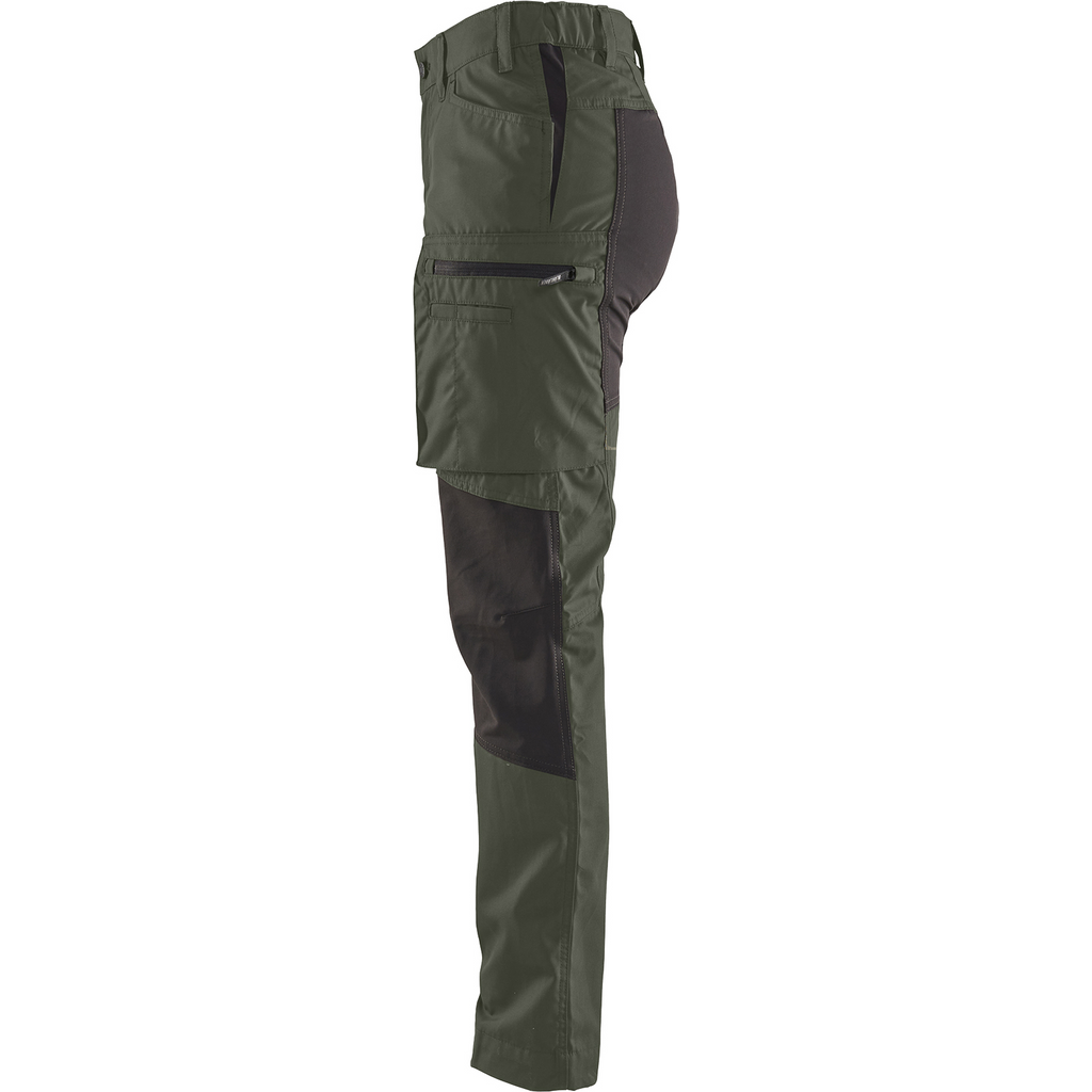 Blaklader Ladies Stretch Work Trousers, Army Green/Black (3)
