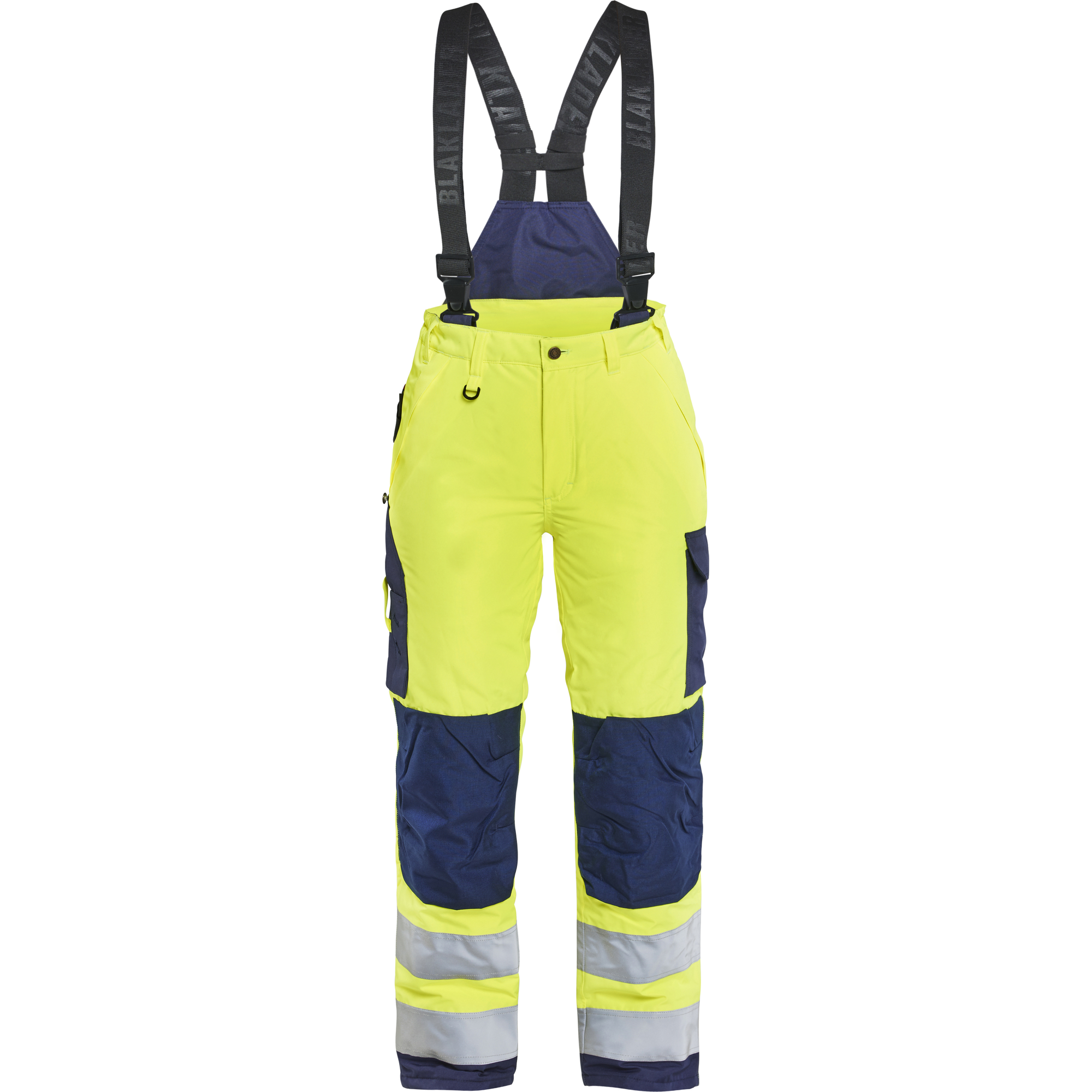 Blaklader High Vis Ladies Winter Work Trousers, Yellow/Navy Blue