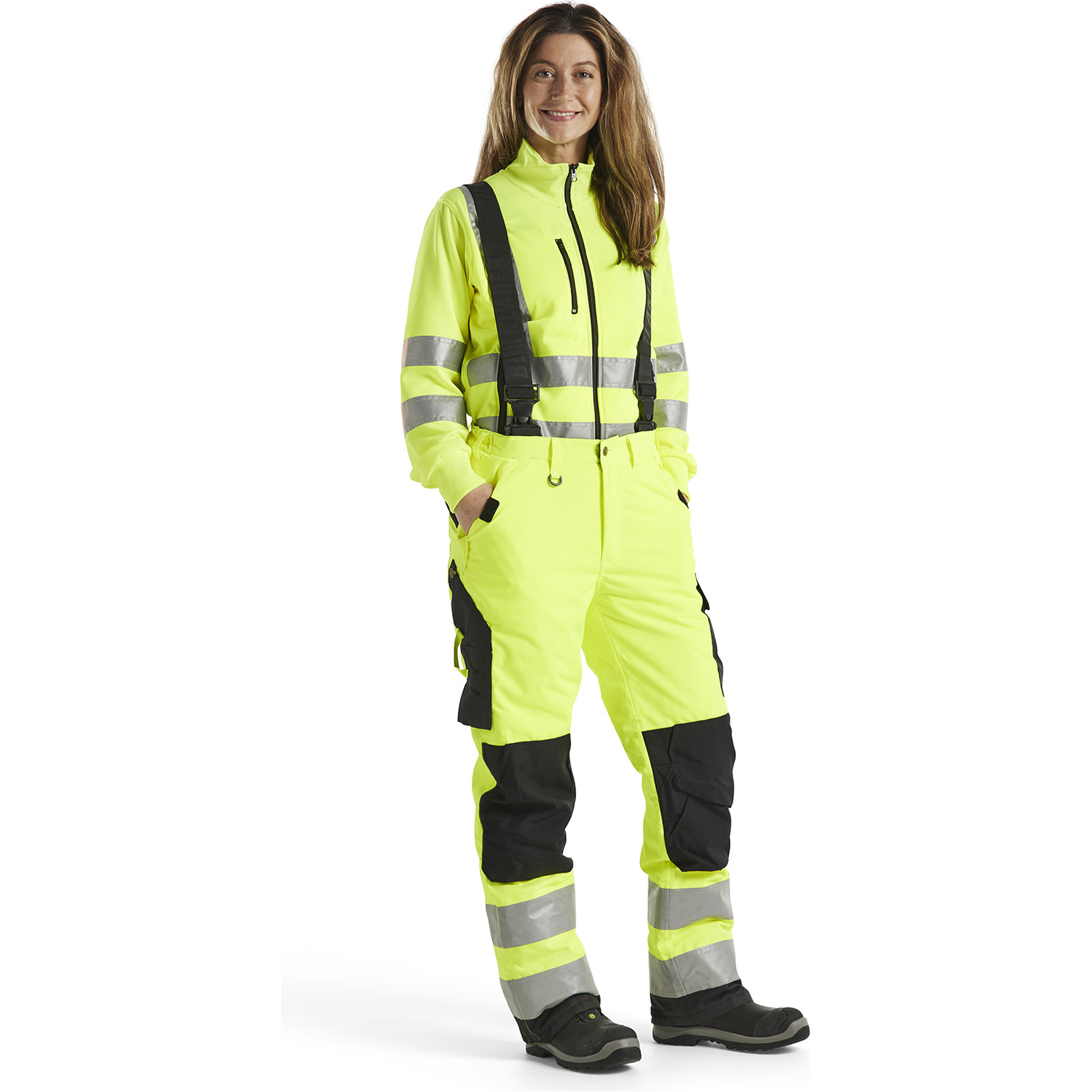 Blaklader High Vis Ladies Winter Work Trousers, Yellow/Black (5)