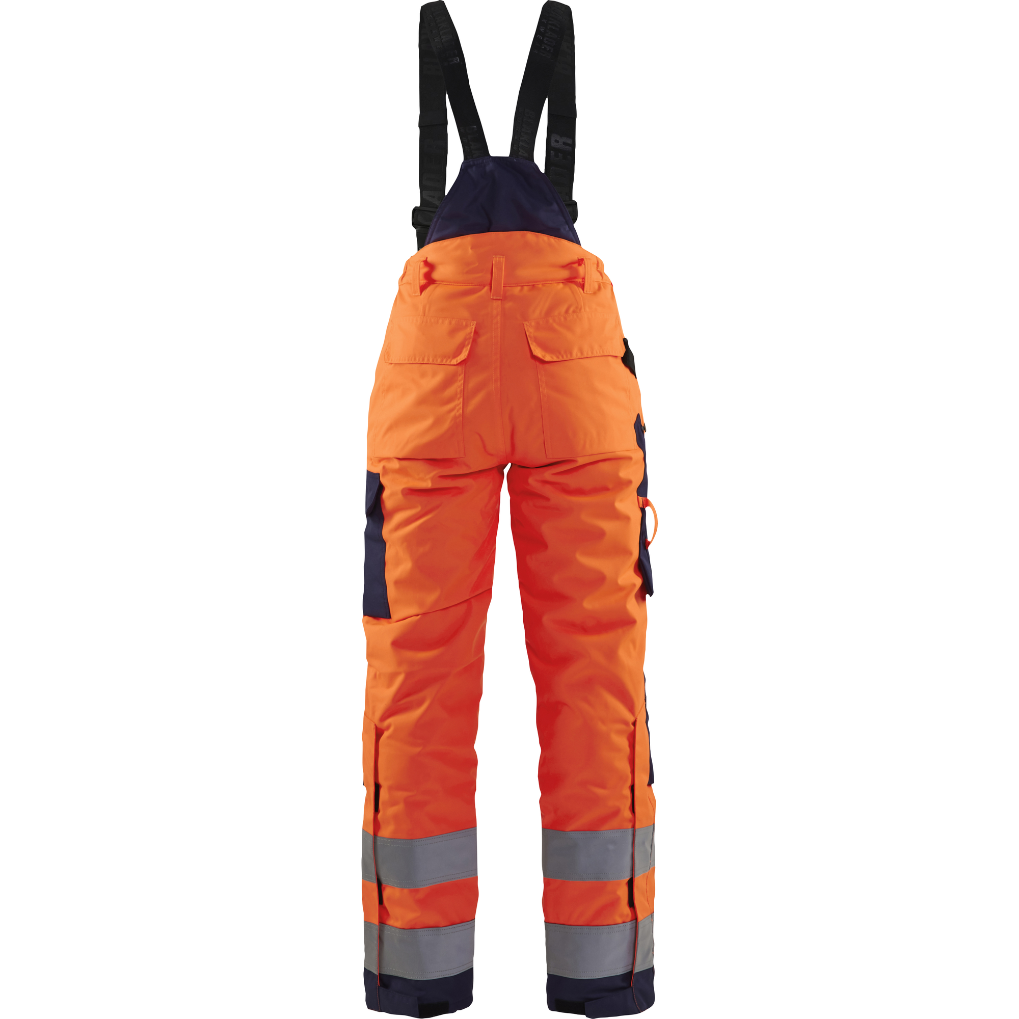Blaklader High Vis Ladies Winter Work Trousers, Orange/Navy Blue (4)