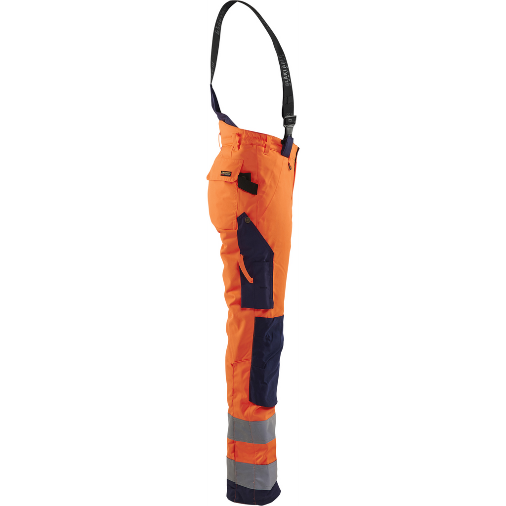 Blaklader High Vis Ladies Winter Work Trousers, Orange/Navy Blue (2)