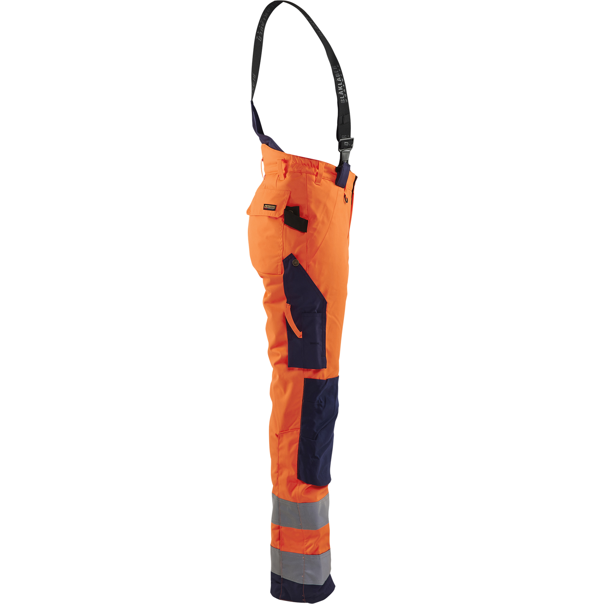 Blaklader High Vis Ladies Winter Work Trousers, Orange/Navy Blue (2)