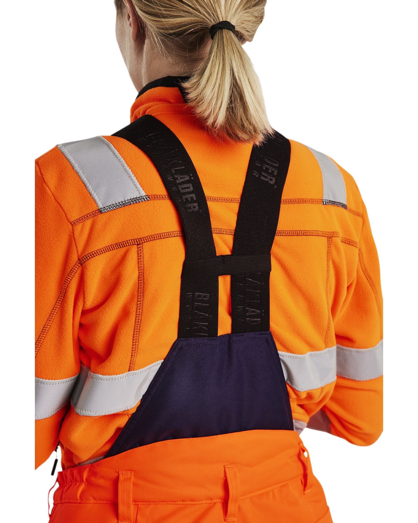 Blaklader High Vis Ladies Winter Work Trousers, Orange/Navy Blue (6)
