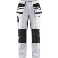 Blaklader Ladies Painters Trousers with Stretch Inserts, White/Black