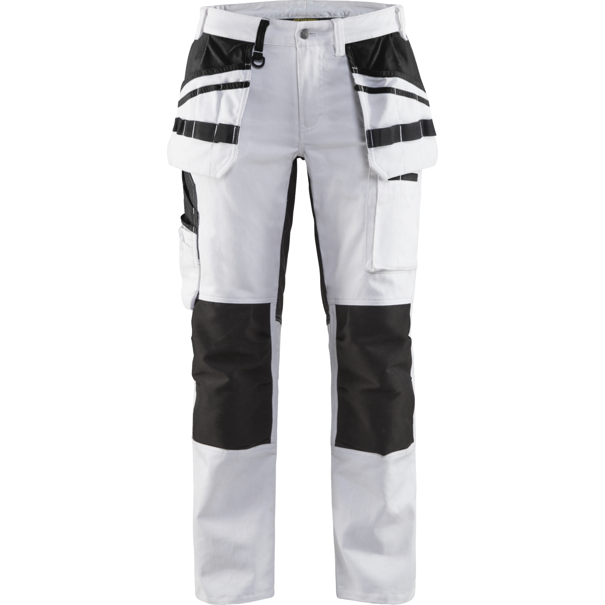 Blaklader Ladies Painters Trousers with Stretch Inserts, White/Black
