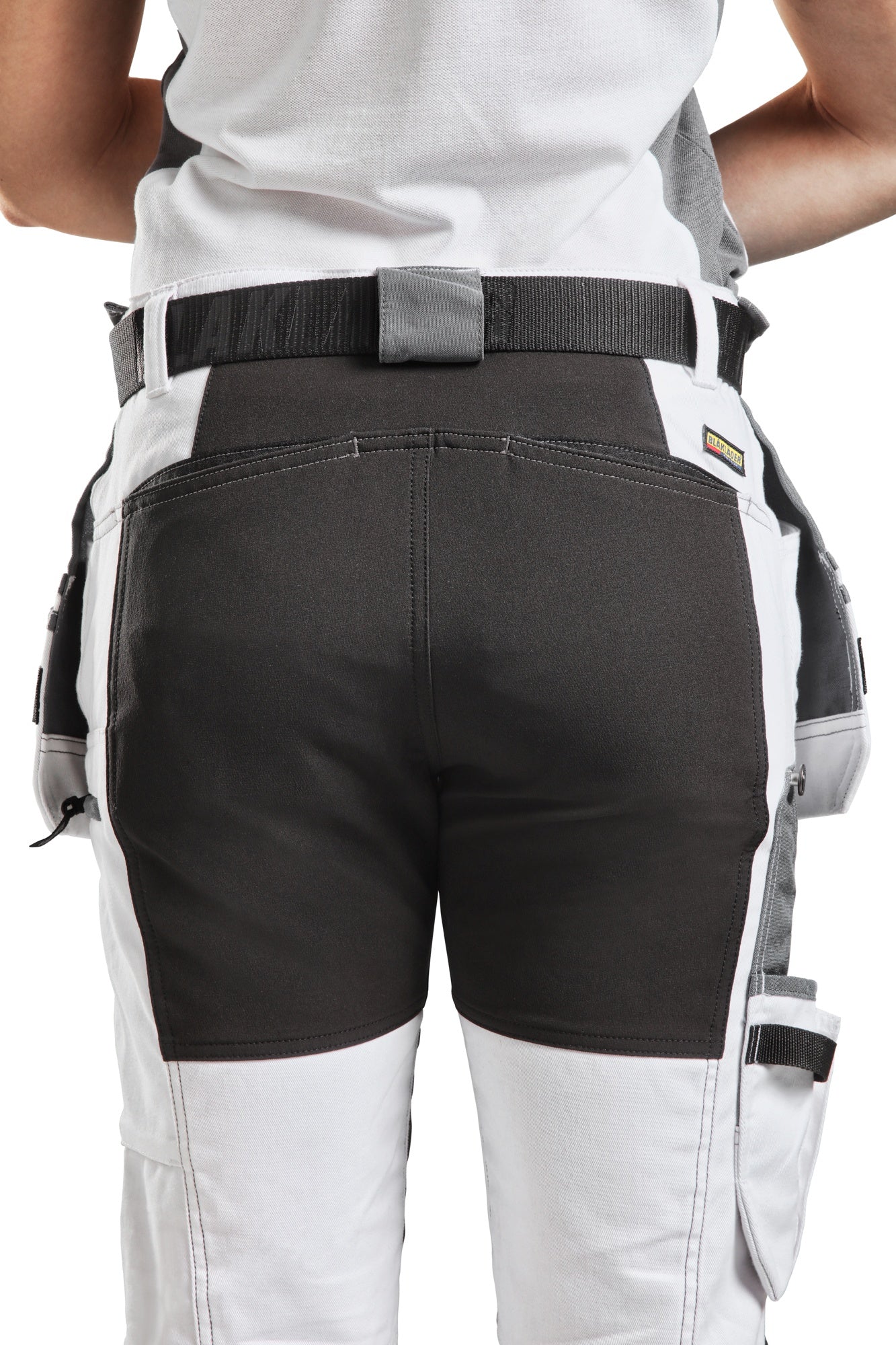 Blaklader Ladies Painters Trousers with Stretch Inserts, White/Black (7)