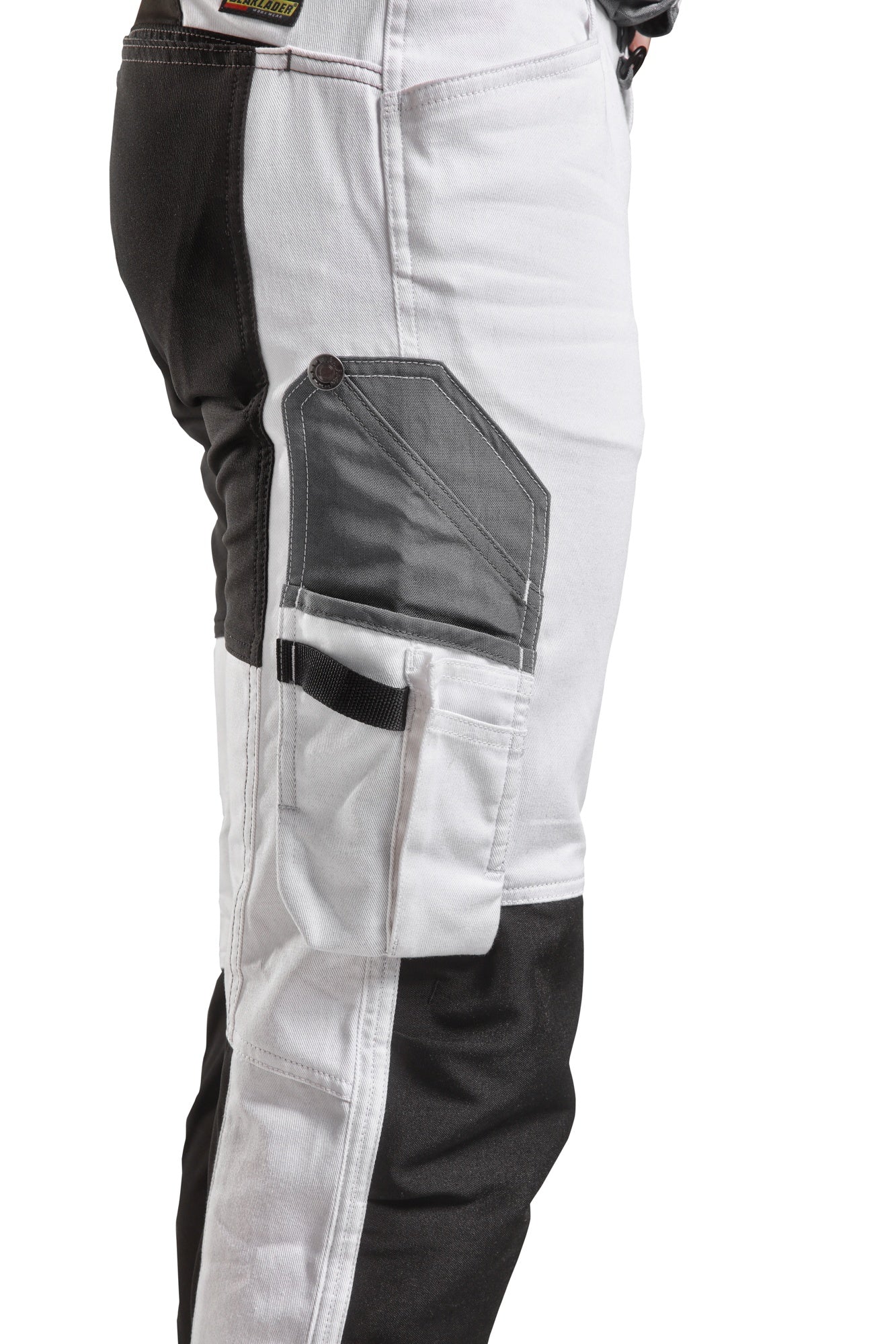 Blaklader Ladies Painters Trousers with Stretch Inserts, White/Black (8)