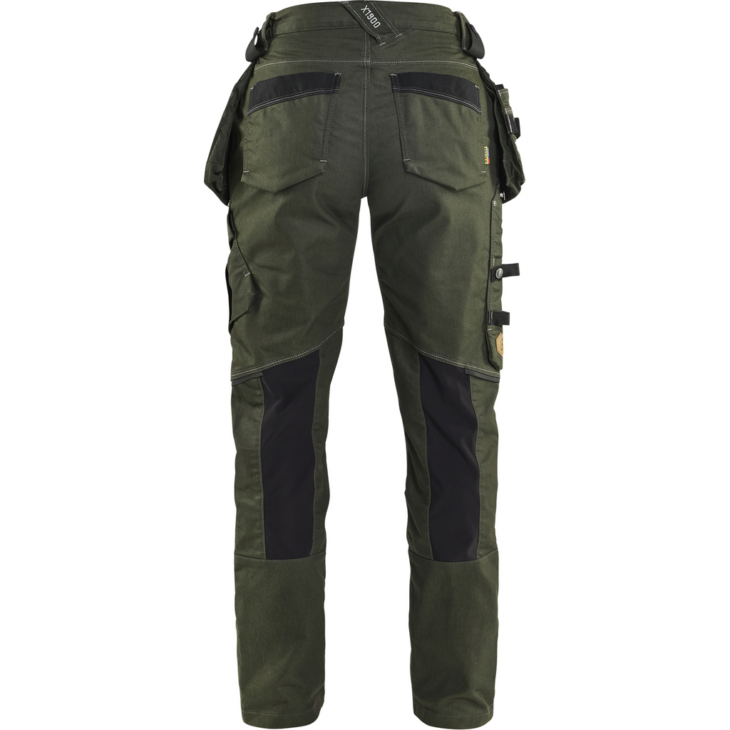 Blaklader X1900 Ladies Stretch Craftsman Work Trousers, Forest Green/Black (3)