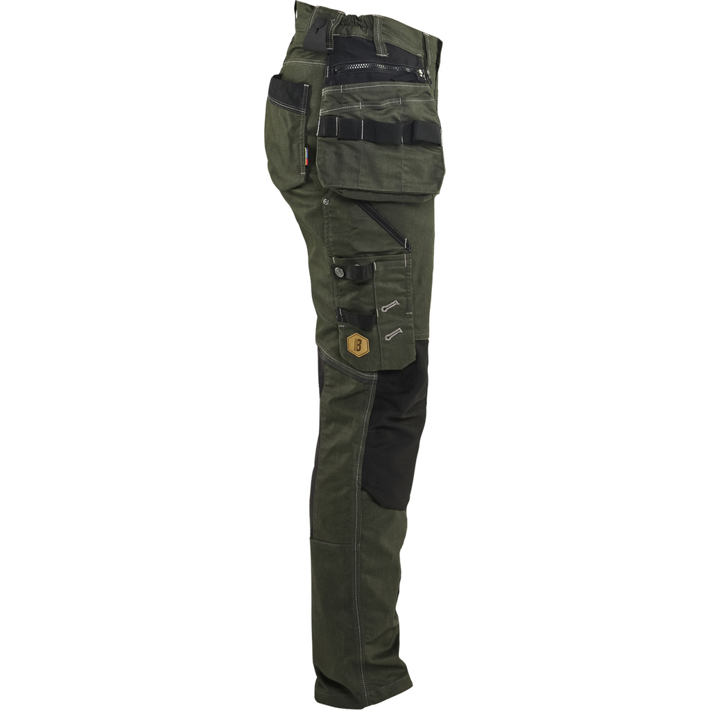 Blaklader X1900 Ladies Stretch Craftsman Work Trousers, Forest Green/Black (2)