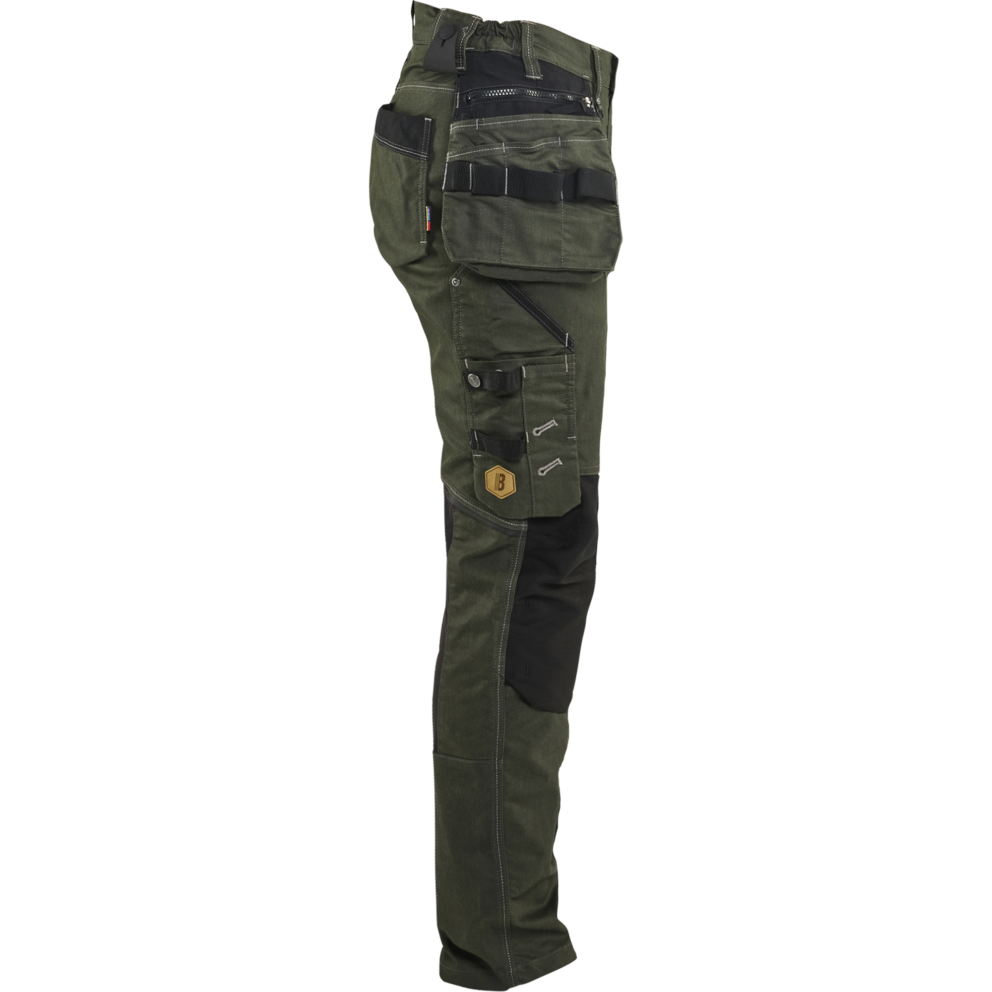 Blaklader X1900 Ladies Stretch Craftsman Work Trousers, Forest Green/Black (2)