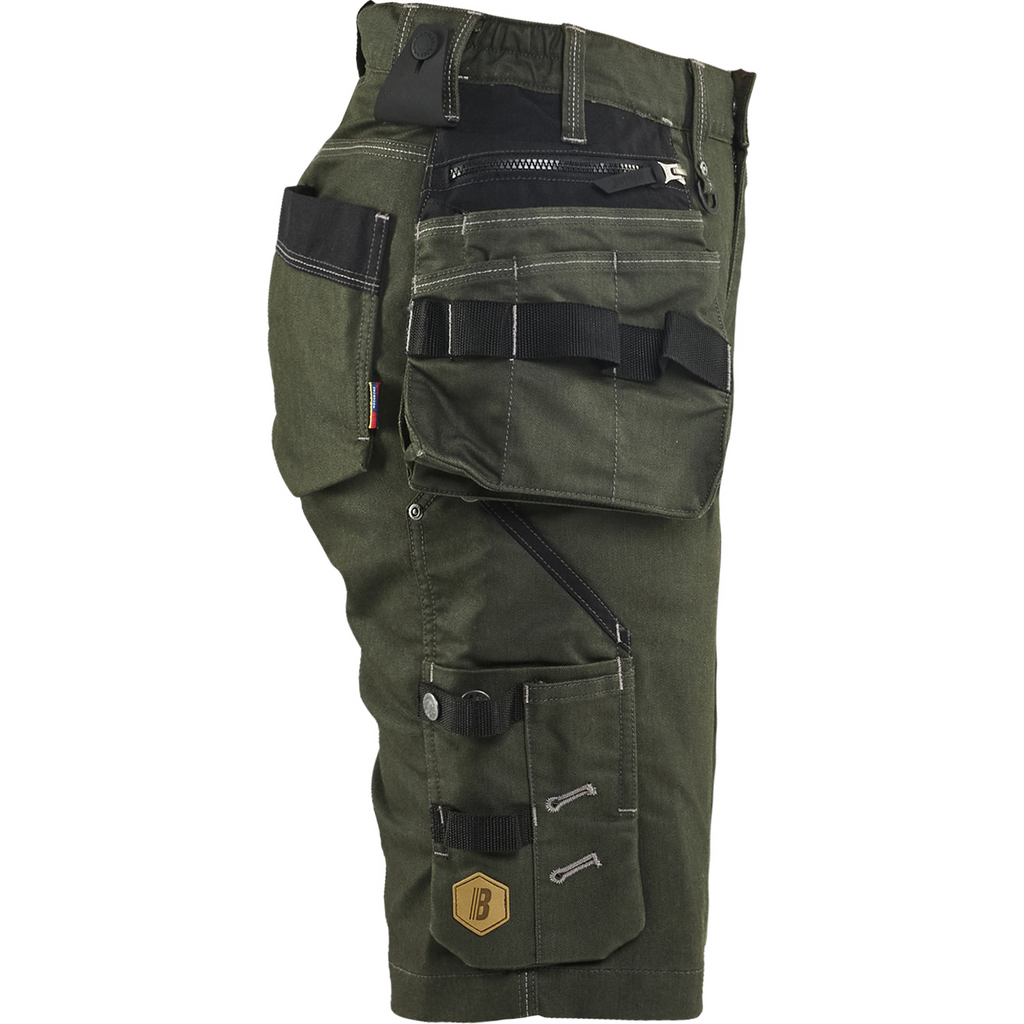 Blaklader X1900 Ladies Stretch Craftsman Shorts, Forest Green/Black (2)