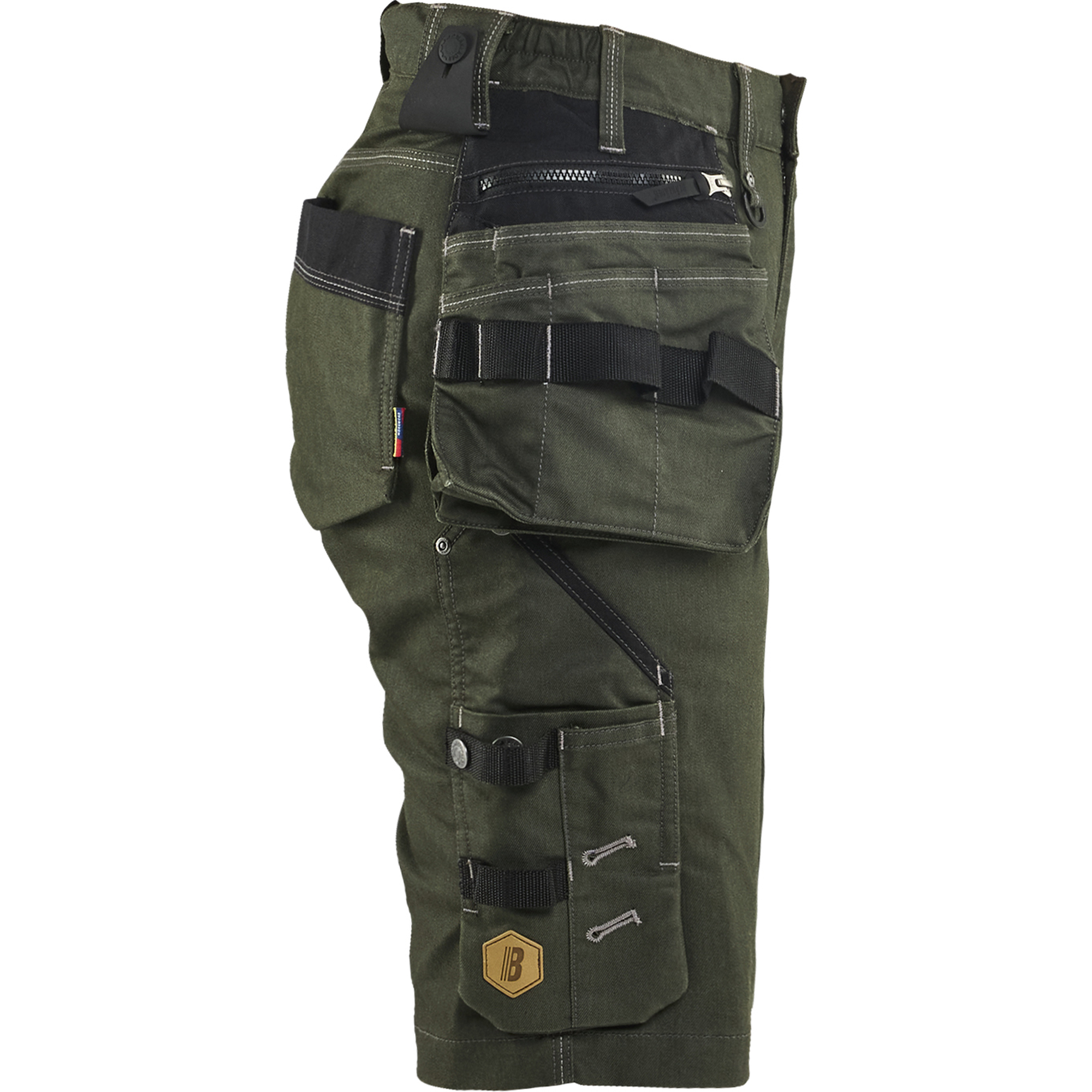 Blaklader X1900 Ladies Stretch Craftsman Shorts, Forest Green/Black (2)