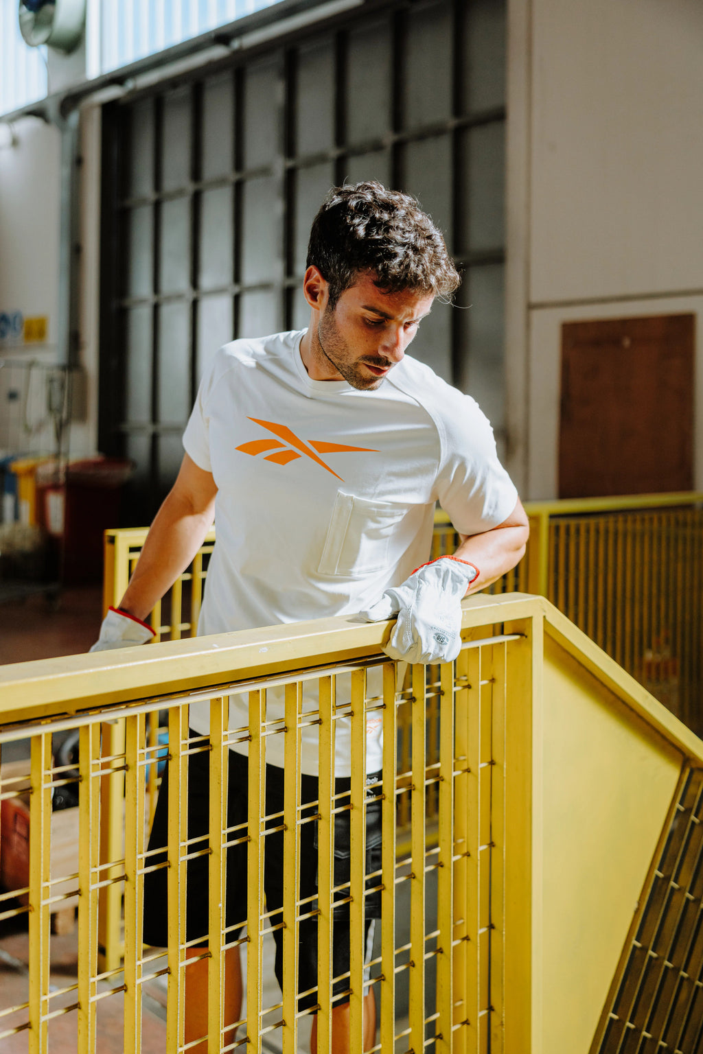 Reebok Vector Mens Knitted T-shirt, Off White (2)