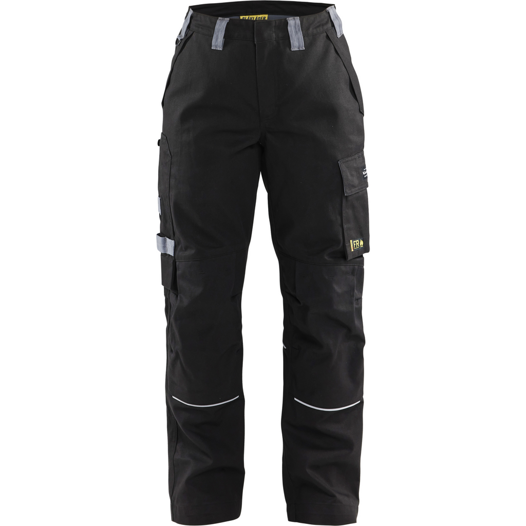 Blaklader Ladies Flame Resistant Work Trousers, Black/Grey