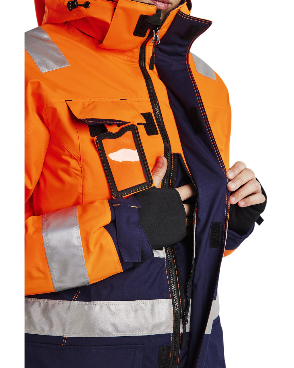 Blaklader High Vis Ladies Winter Parka, Orange/Navy Blue (5)