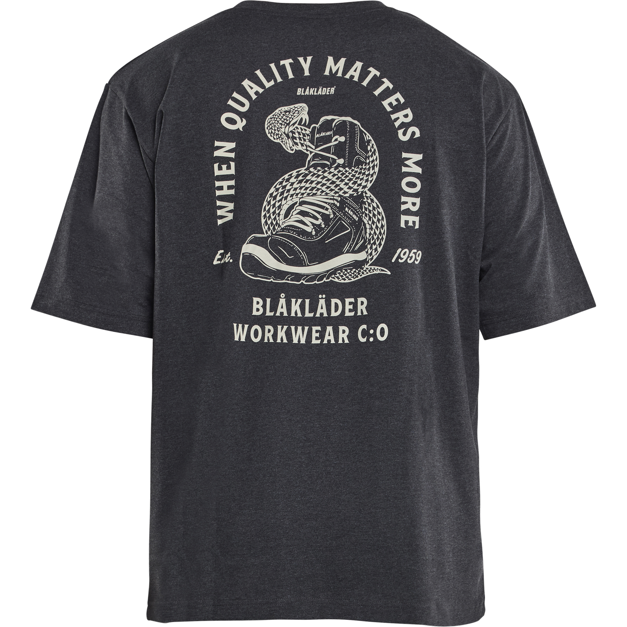 Blaklader Snake Loose Fit T-Shirt, Black Melange (4)
