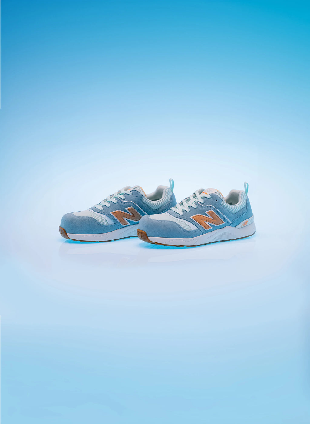 New Balance Elite Lite Womens Safety Shoe S1 PL HRO FO SC SR Milky Blue/orange (10)