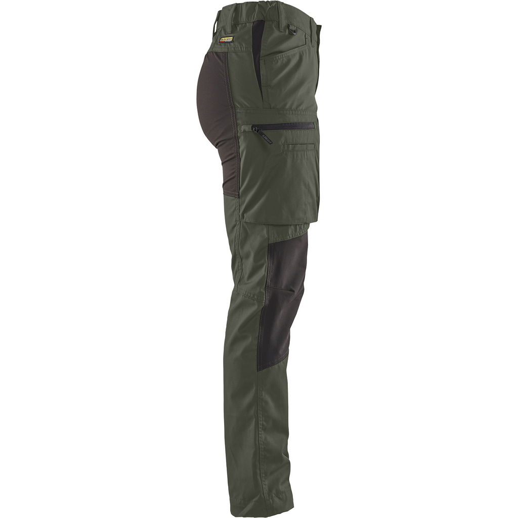 Blaklader Ladies Stretch Work Trousers, Army Green/Black (2)