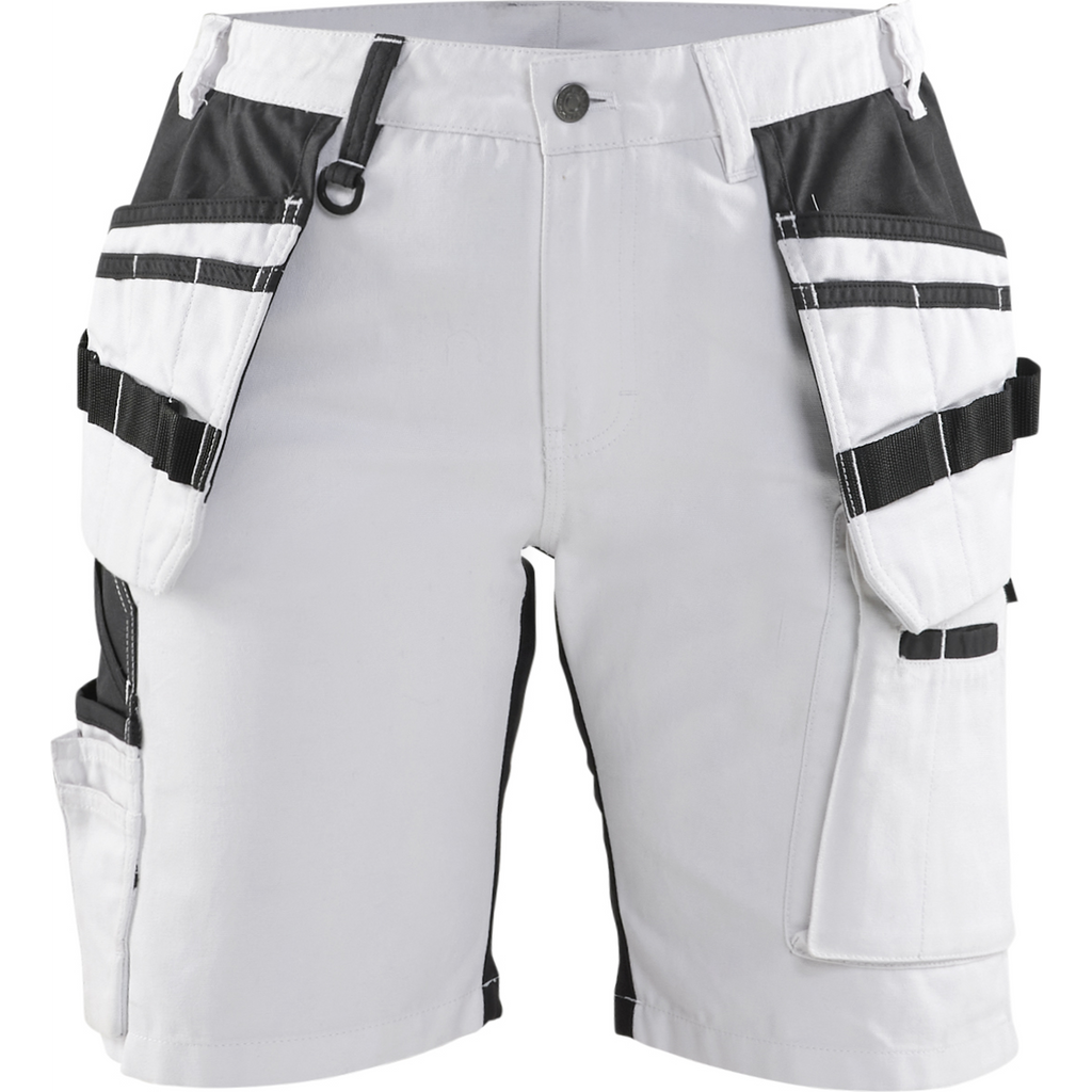 Blaklader X1900 Ladies Stretch Painters Shorts, White/Black