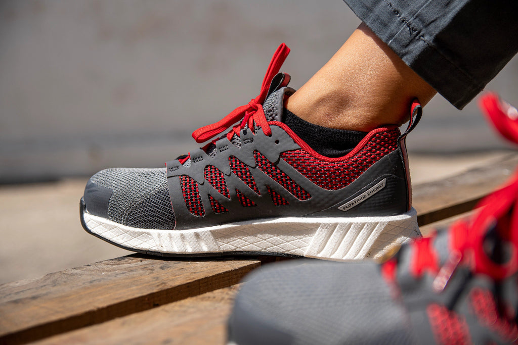Reebok Fusion Flexweave Safety Shoes S1P, Grey/Red/White (6)