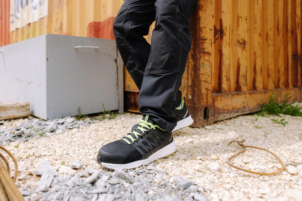 Reebok Fusion Flexweave Safety Shoes S1P, Black/Lime/White (7)