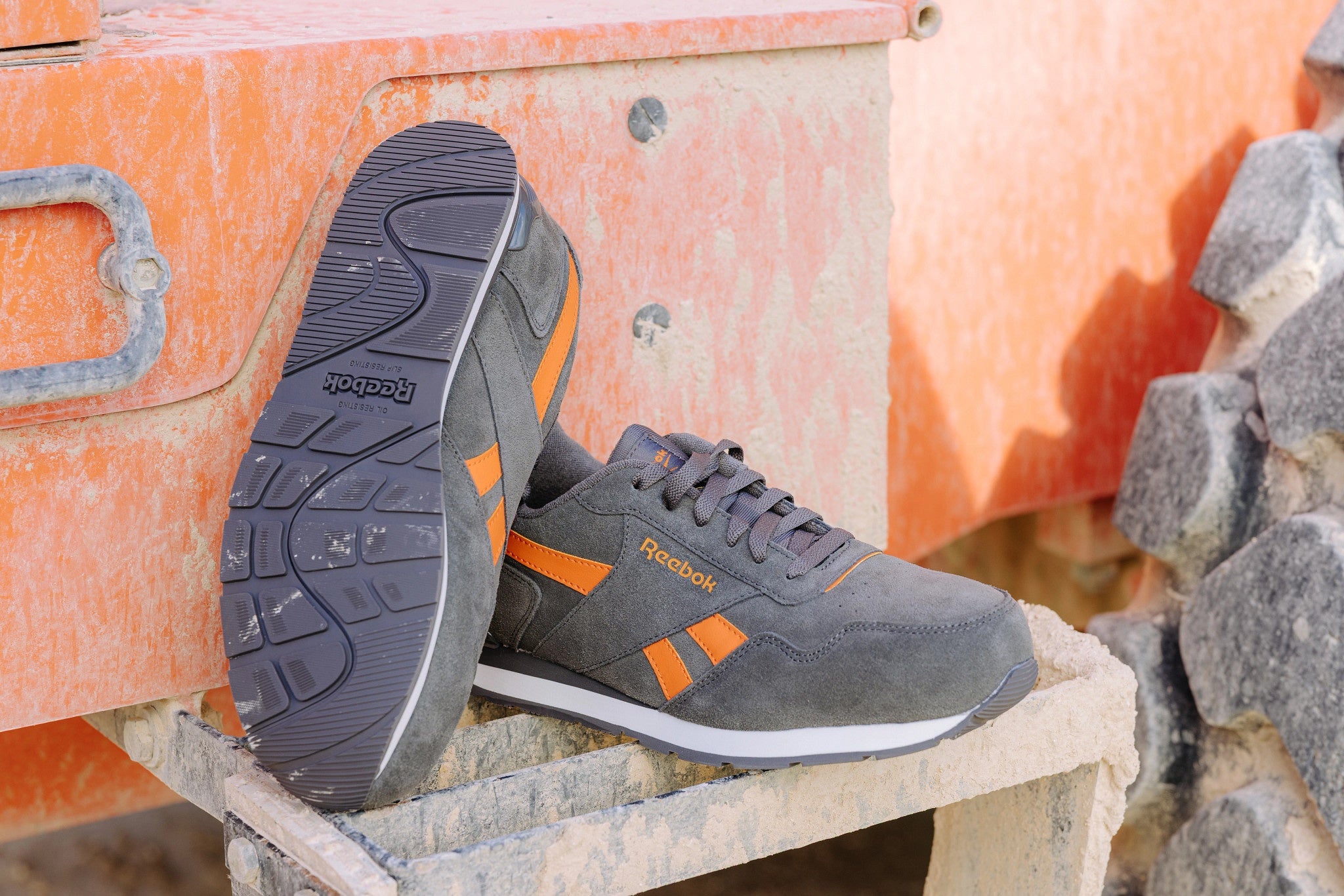 Reebok Royal Glide Safety Shoes S1P, Grey/Orange (7)