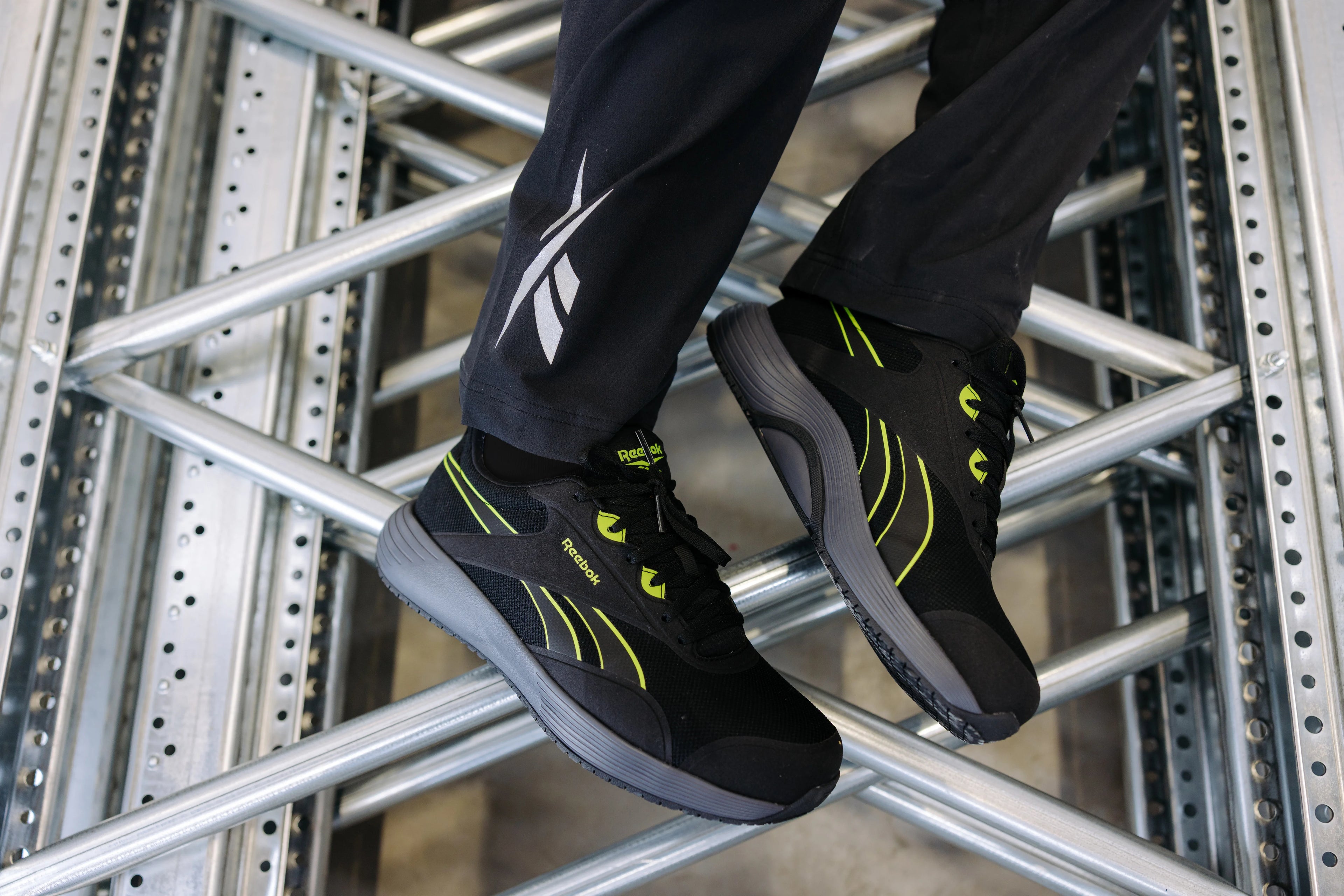 Reebok Lite Plus Safety Shoes S1PS, Black/Neon (7)