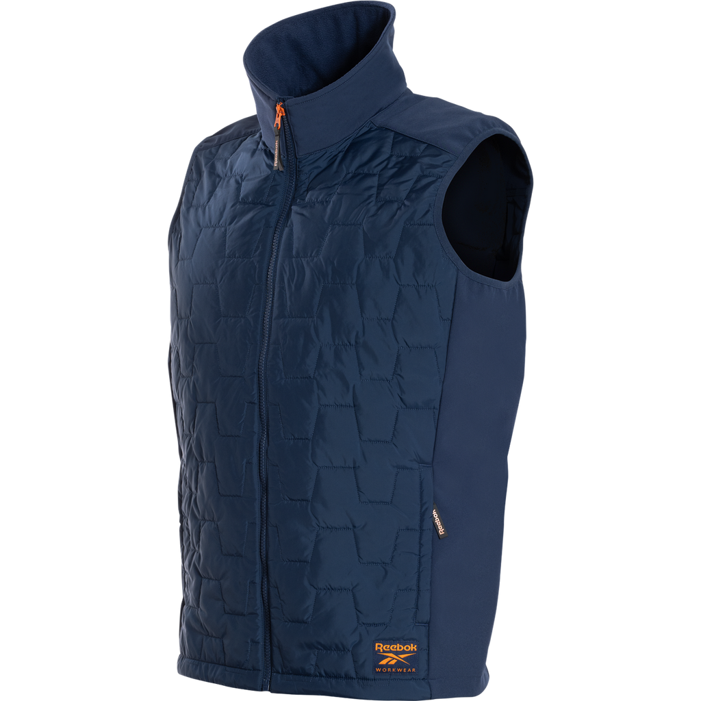 Reebok Mens Woven Padded Vest, Navy Blue