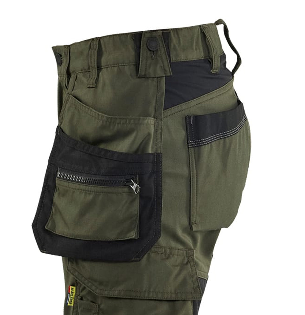 Blaklader Ladies Stretch Craftsman Work Trousers, Forest Green/Black (6)