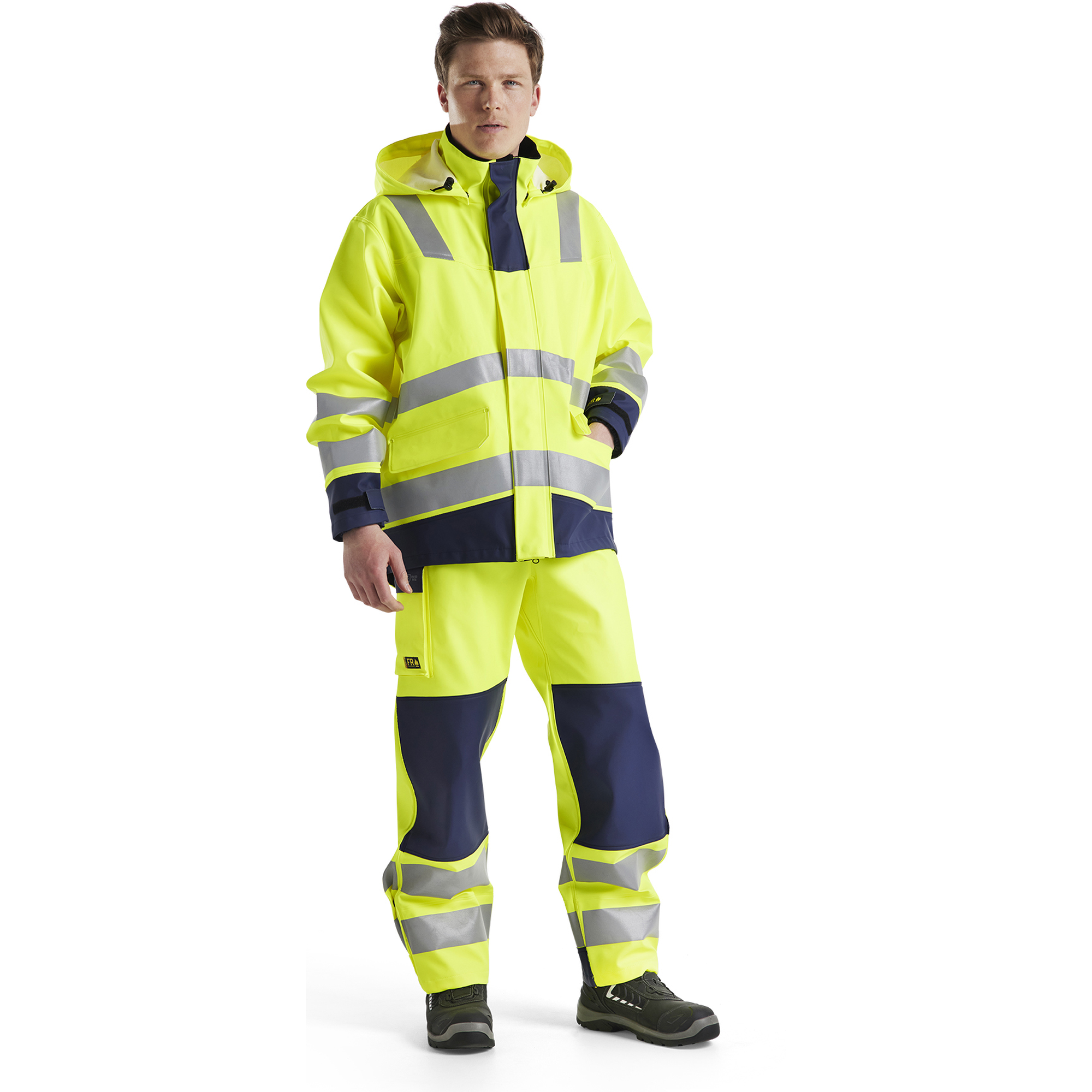 Blaklader Multinorm Rain Coat, Yellow/Navy Blue (6)