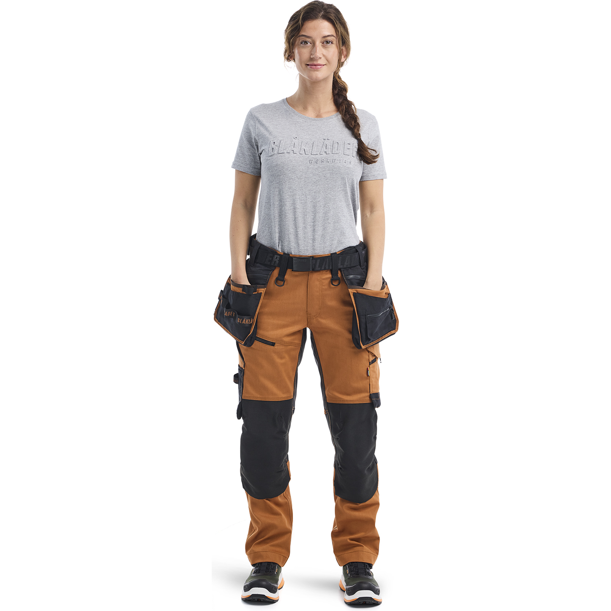 Blaklader STRIKER Women's Stretch Craftsman Work Trousers, Rust/Black (5)