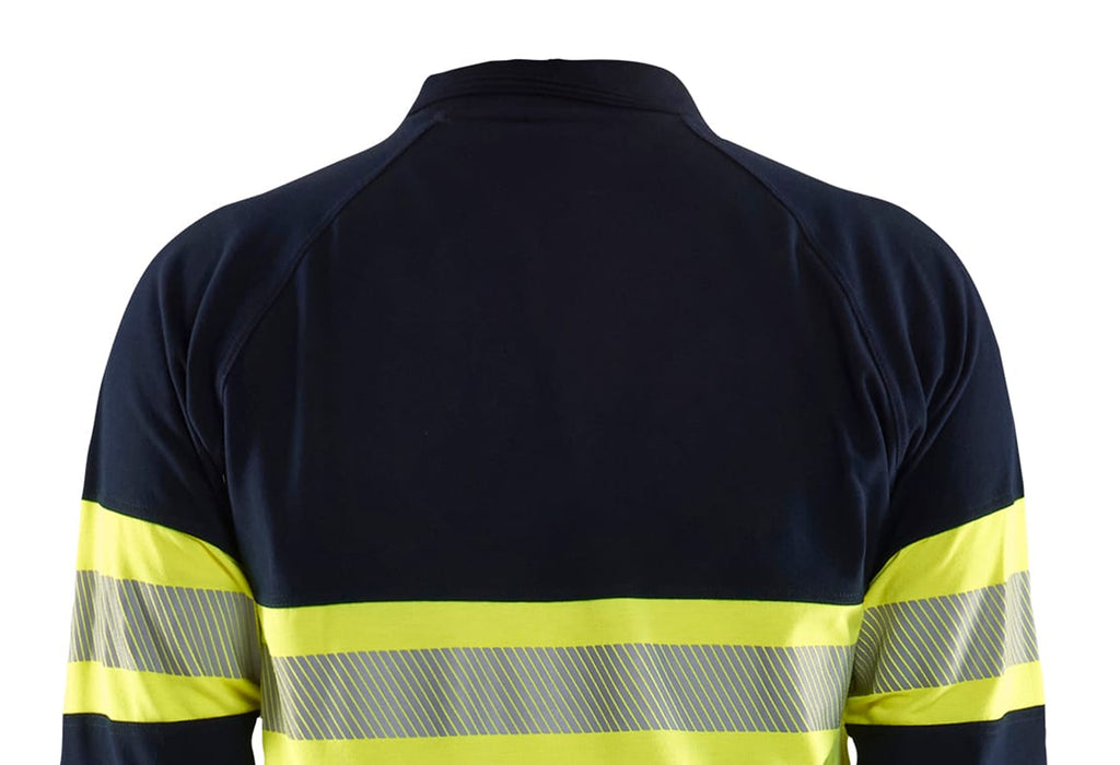 Blaklader Long Sleeve Polo Shirt Multinorm, Navy Blue/ Yellow (6)