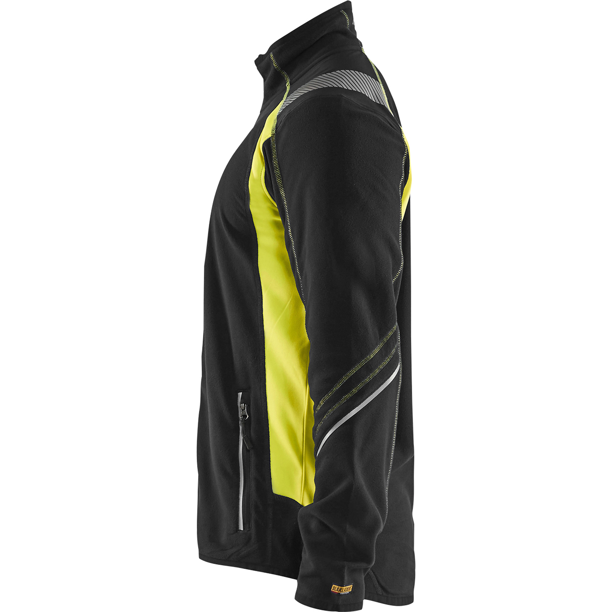 Blaklader Microfleece Jacket, Black/Yellow (2)