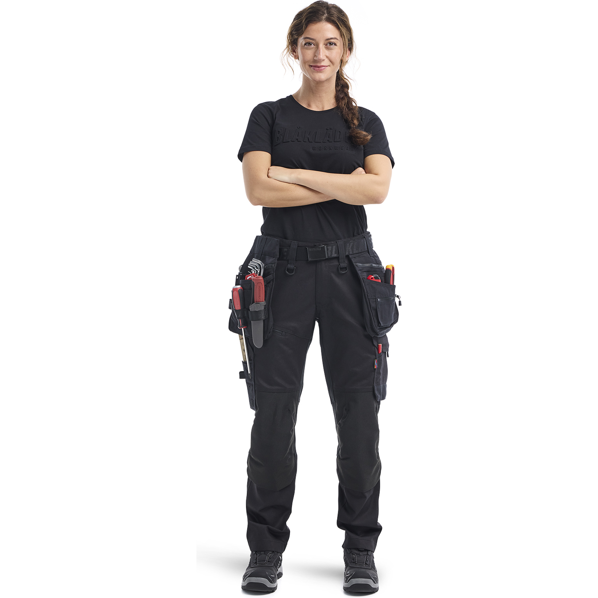 Blaklader STRIKER Ladies Stretch Craftsman Work Trousers, Black/Black (4)