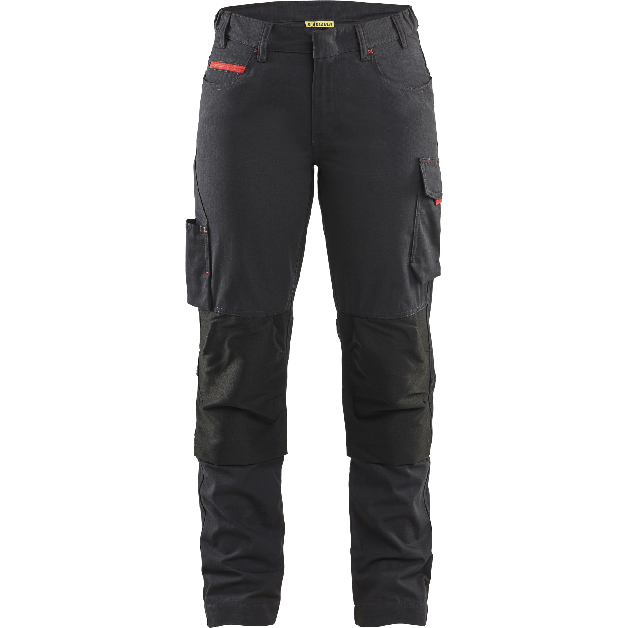 Blaklader Ladies Stretch Work Trousers, Black/Red