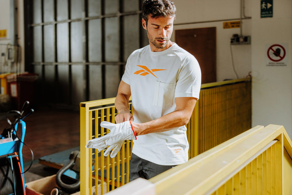Reebok Vector Mens Knitted T-shirt, Off White (3)