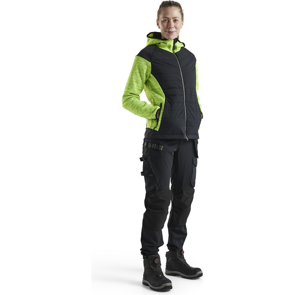 Blaklader Ladies 4-Way Stretch Craftsman Work Trousers, Black/Yellow (4)