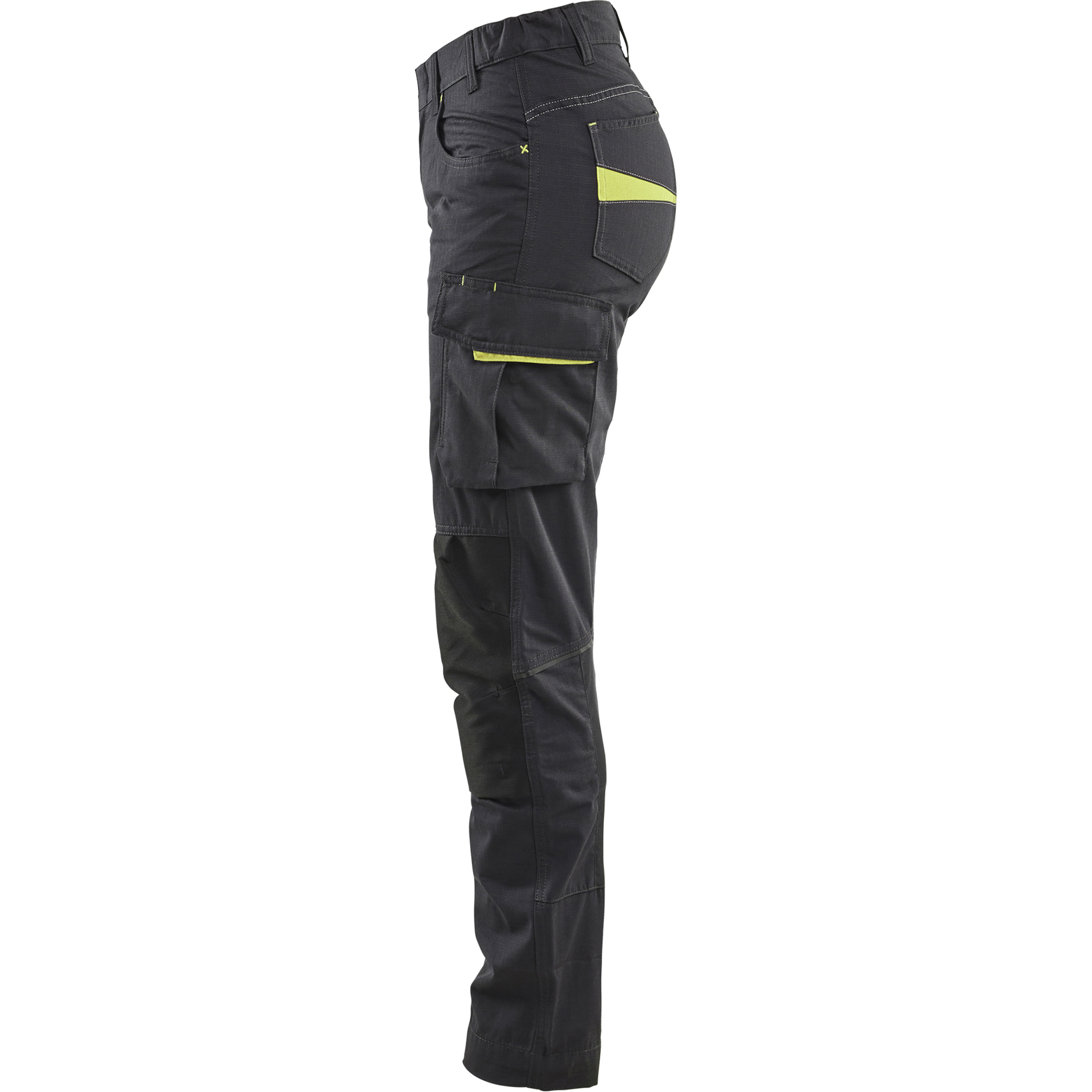 Blaklader Damen Stretch Arbeitshose, Schwarz/Gelb (3)