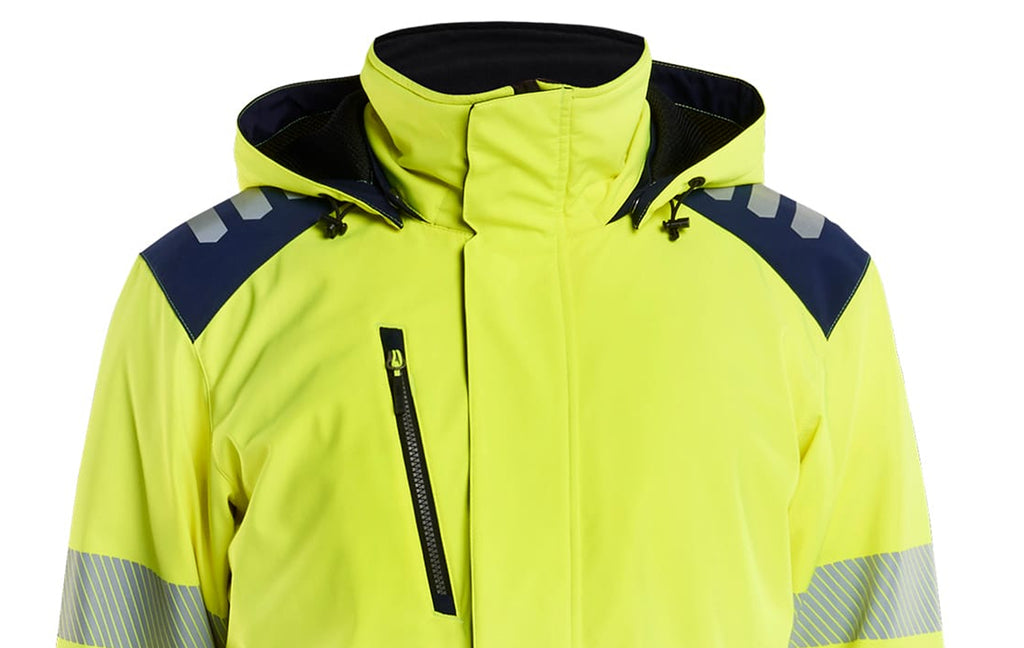 Blaklader High Vis Lined Lightweight Softshell Winter Jacket, Yellow/Navy (5)