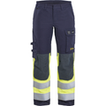 Blaklader Ladies Multinorm Stretch Work Trousers, Navy Blue/Yellow